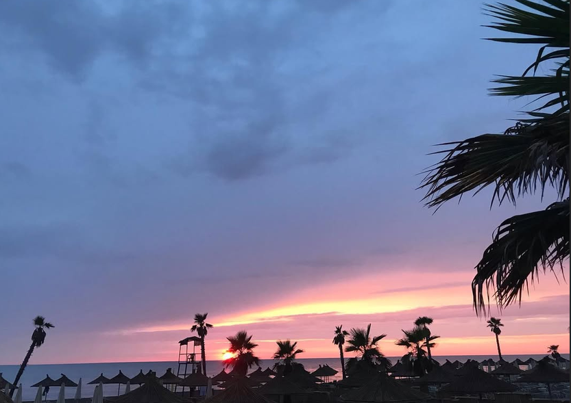 Sunset over Spille beach