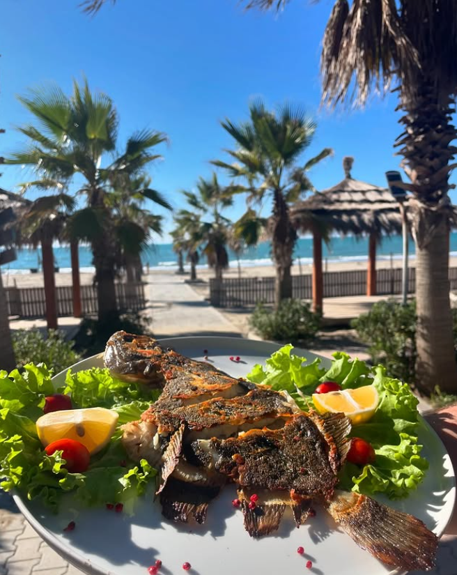 Fresh grilled fish at Sunshine Spille